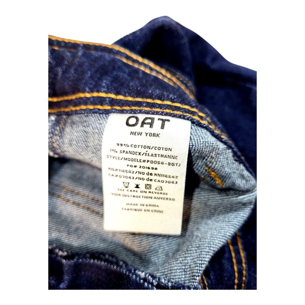 OAT NY Women's High Rise Wide Leg Denim Blue Jeans Frayed Hem Size 12/ 31 - Picture 5 of 6